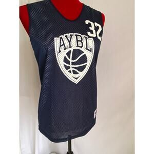 Womens Small Basketball Jersey Mesh reversible navy and white Alleson Athletic